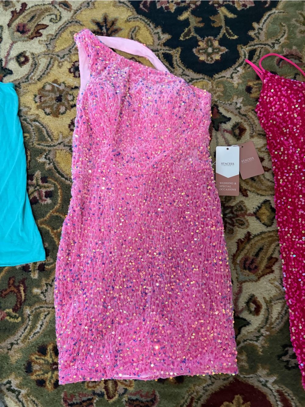 Stages Pink Sequin Prom Dress